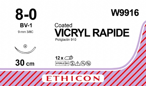 VICRYL RAPIDE (polyglactin 910) Suture<br/>Size: VICRYL RAPIDE<br/>Colour: 8-0<br/>Style: non cutting