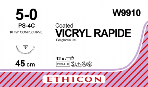 VICRYL RAPIDE (polyglactin 910) Suture<br/>Size: VICRYL RAPIDE<br/>Colour: 5-0<br/>Style: cutting