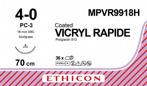 VICRYL RAPIDE (polyglactin 910) Suture<br/>Size: VICRYL RAPIDE<br/>Colour: 4-0<br/>Style: cutting