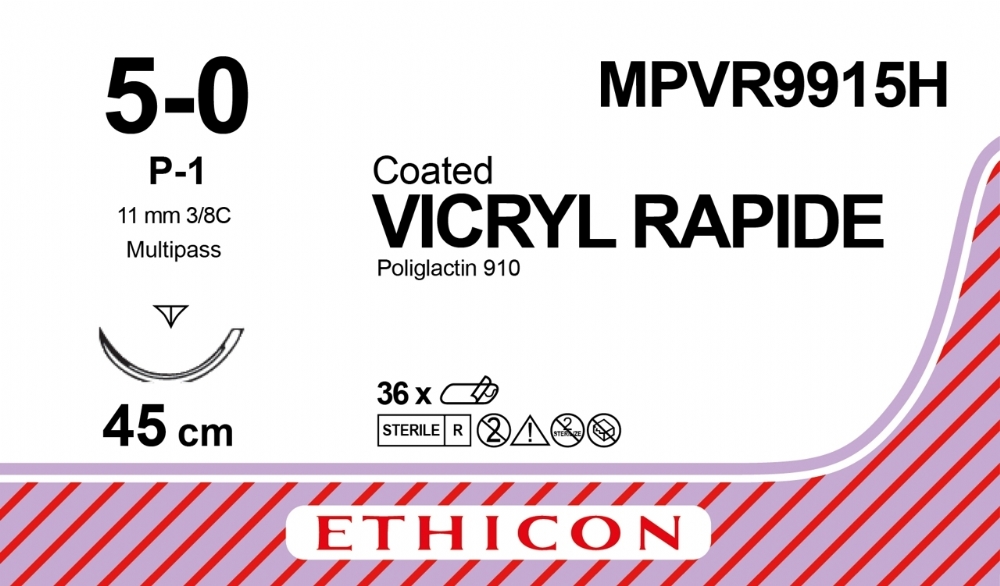 VICRYL RAPIDE (polyglactin 910) Suture<br/>Size: VICRYL RAPIDE<br/>Colour: 5-0<br/>Style: cutting