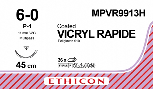 VICRYL RAPIDE (polyglactin 910) Suture<br/>Size: VICRYL RAPIDE<br/>Colour: 6-0<br/>Style: cutting