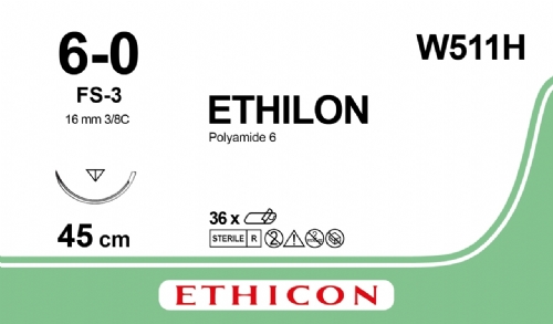 ETHILON Nylon Suture<br/>Size: ETHILON<br/>Colour: 6-0<br/>Style: cutting