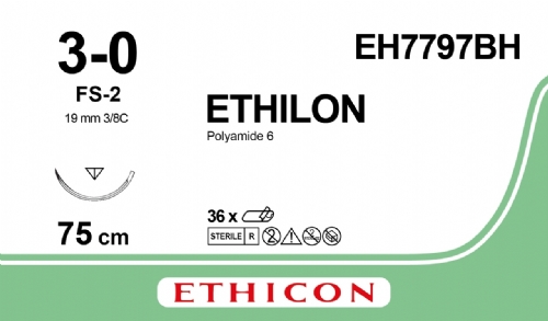 ETHILON Nylon Suture<br/>Size: ETHILON<br/>Colour: 3-0<br/>Style: cutting
