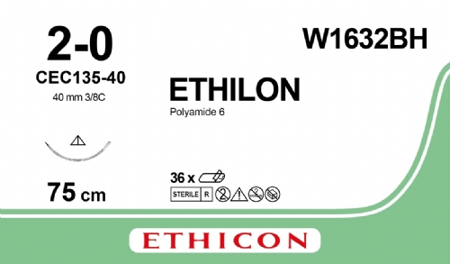 ETHILON Nylon Suture<br/>Size: ETHILON<br/>Colour: 2-0<br/>Style: cutting