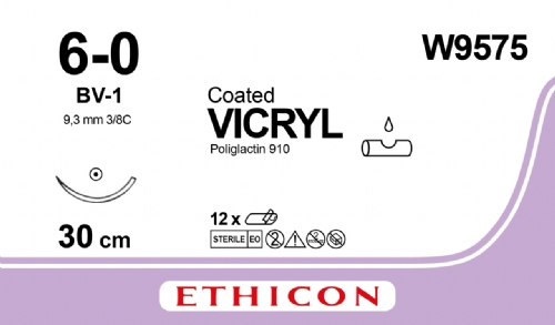 COATED VICRYL (polyglactin 910) Suture<br/>Size: VICRYL<br/>Colour: 6-0<br/>Style: non cutting