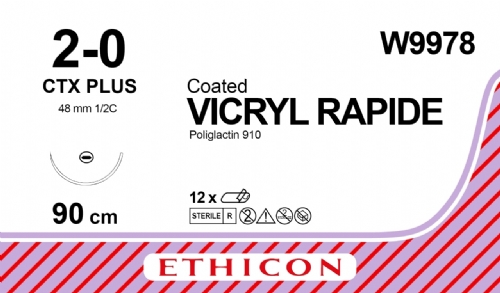 VICRYL RAPIDE (polyglactin 910) Suture<br/>Size: VICRYL RAPIDE<br/>Colour: 2-0<br/>Style: non cutting