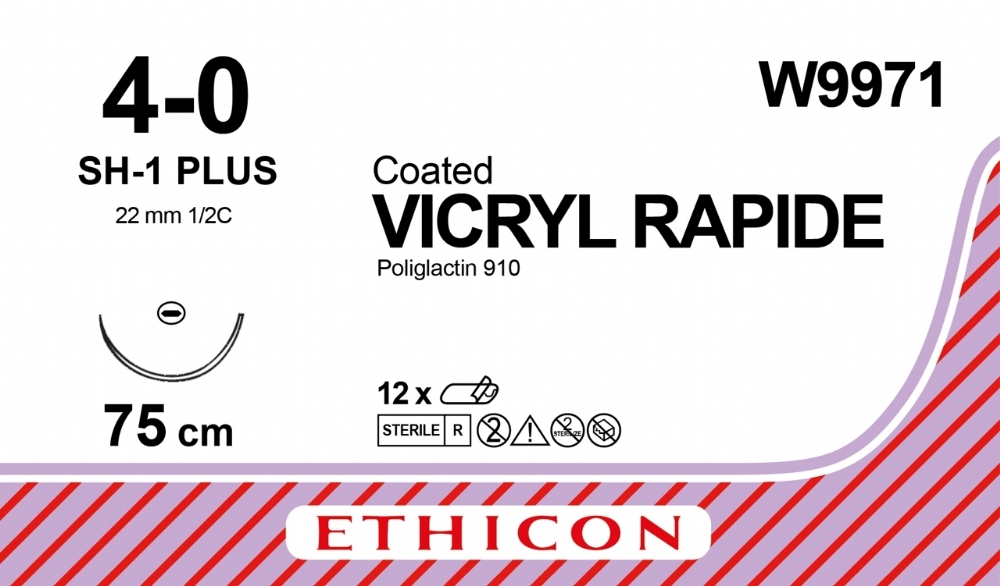 VICRYL RAPIDE (polyglactin 910) Suture<br/>Size: VICRYL RAPIDE<br/>Colour: 4-0<br/>Style: non cutting