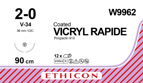 VICRYL RAPIDE (polyglactin 910) Suture<br/>Size: VICRYL RAPIDE<br/>Colour: 2-0<br/>Style: non cutting