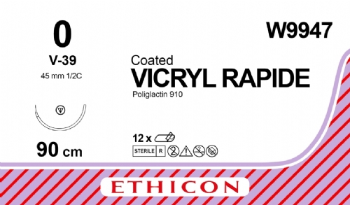 VICRYL RAPIDE (polyglactin 910) Suture<br/>Size: VICRYL RAPIDE<br/>Colour: 0<br/>Style: non cutting