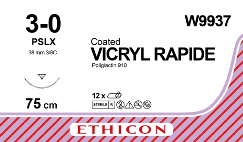 VICRYL RAPIDE (polyglactin 910) Suture<br/>Size: VICRYL RAPIDE<br/>Colour: 3-0<br/>Style: cutting