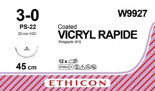 VICRYL RAPIDE (polyglactin 910) Suture<br/>Size: VICRYL RAPIDE<br/>Colour: 3-0<br/>Style: cutting