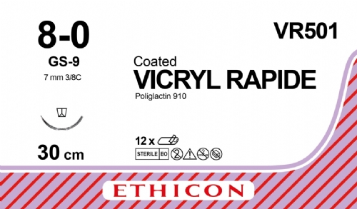 VICRYL RAPIDE (polyglactin 910) Suture<br/>Size: VICRYL RAPIDE<br/>Colour: 8-0<br/>Style: cutting