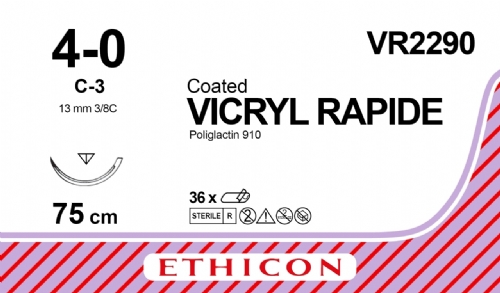 VICRYL RAPIDE (polyglactin 910) Suture<br/>Size: VICRYL RAPIDE<br/>Colour: 4-0<br/>Style: cutting