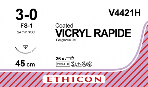 VICRYL RAPIDE (polyglactin 910) Suture<br/>Size: VICRYL RAPIDE<br/>Colour: 3-0<br/>Style: cutting