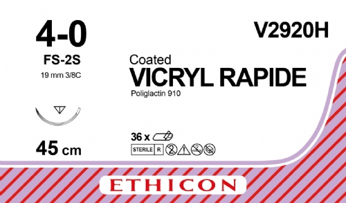 VICRYL RAPIDE (polyglactin 910) Suture<br/>Size: VICRYL RAPIDE<br/>Colour: 4-0<br/>Style: cutting