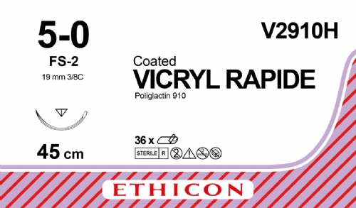 VICRYL RAPIDE (polyglactin 910) Suture<br/>Size: VICRYL RAPIDE<br/>Colour: 5-0<br/>Style: cutting