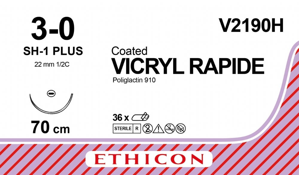 VICRYL RAPIDE (polyglactin 910) Suture<br/>Size: VICRYL RAPIDE<br/>Colour: 3-0<br/>Style: non cutting