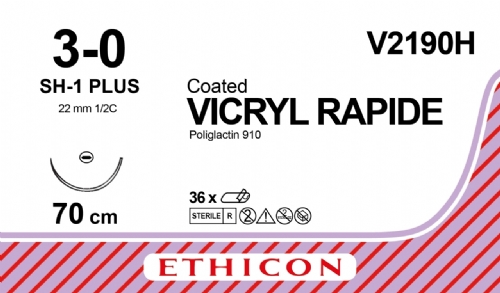 VICRYL RAPIDE (polyglactin 910) Suture<br/>Size: VICRYL RAPIDE<br/>Colour: 3-0<br/>Style: non cutting