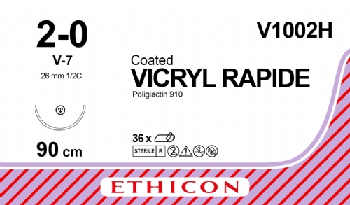 VICRYL RAPIDE (polyglactin 910) Suture<br/>Size: VICRYL RAPIDE<br/>Colour: 2-0<br/>Style: non cutting
