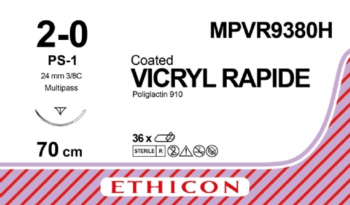 VICRYL RAPIDE (polyglactin 910) Suture<br/>Size: VICRYL RAPIDE<br/>Colour: 2-0<br/>Style: cutting