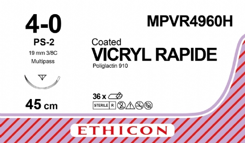 VICRYL RAPIDE (polyglactin 910) Suture<br/>Size: VICRYL RAPIDE<br/>Colour: 4-0<br/>Style: cutting