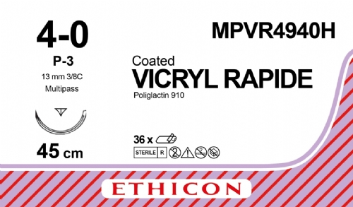 VICRYL RAPIDE (polyglactin 910) Suture<br/>Size: VICRYL RAPIDE<br/>Colour: 4-0<br/>Style: cutting