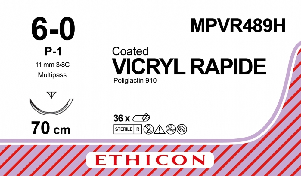 VICRYL RAPIDE (polyglactin 910) Suture<br/>Size: VICRYL RAPIDE<br/>Colour: 6-0<br/>Style: cutting