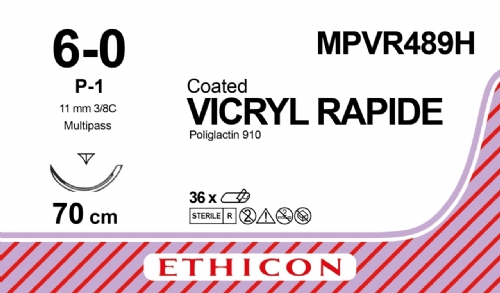 VICRYL RAPIDE (polyglactin 910) Suture<br/>Size: VICRYL RAPIDE<br/>Colour: 6-0<br/>Style: cutting