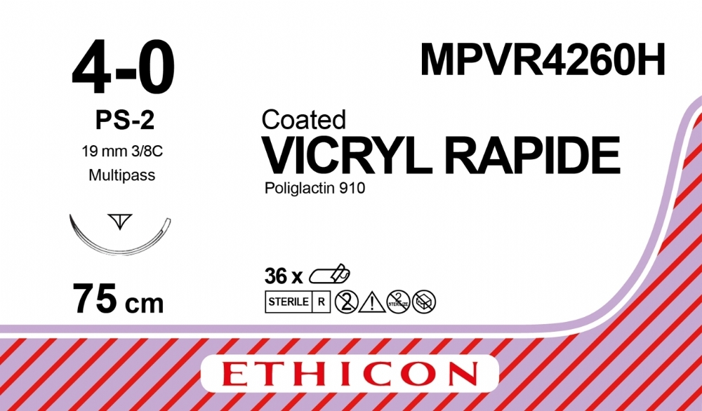 VICRYL RAPIDE (polyglactin 910) Suture<br/>Size: VICRYL RAPIDE<br/>Colour: 4-0<br/>Style: cutting