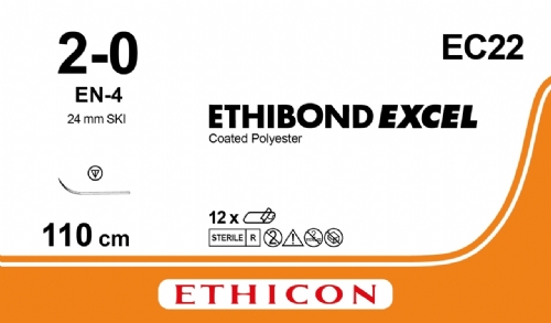 ETHIBOND EXCEL® Polyester Suture<br/>Size: ETHIBOND EXCEL<br/>Colour: 2-0<br/>Style: non cutting