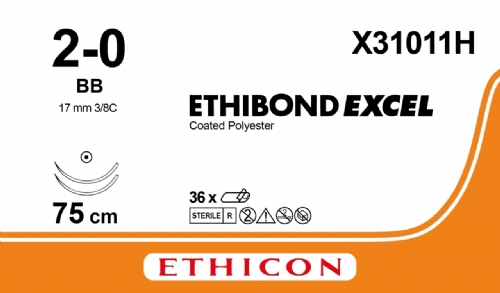 ETHIBOND EXCEL® Polyester Suture<br/>Size: ETHIBOND EXCEL<br/>Colour: 2-0<br/>Style: non cutting