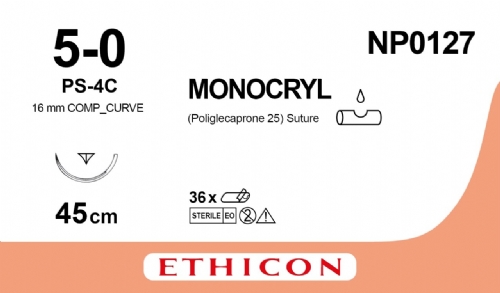 MONOCRYL (poliglecaprone 25) Suture<br/>Size: MONOCRYL<br/>Colour: 5-0<br/>Style: cutting