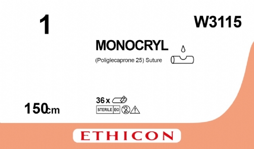 MONOCRYL (poliglecaprone 25) Suture<br/>Size: MONOCRYL<br/>Colour: 1<br/>Style: NA