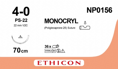 MONOCRYL (poliglecaprone 25) Suture<br/>Size: MONOCRYL<br/>Colour: 4-0<br/>Style: cutting