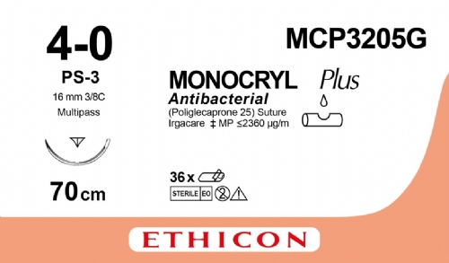 MONOCRYL Plus Antibacterial (poliglecaprone 25) Suture