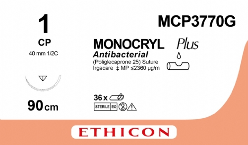 MONOCRYL Plus Antibacterial (poliglecaprone 25) Suture