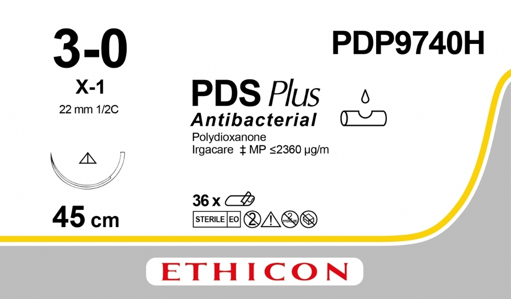 PDS Plus Antibacterial (polydioxanone) Suture<br/>Size: PDS PLUS<br/>Colour: 3-0<br/>Style: cutting