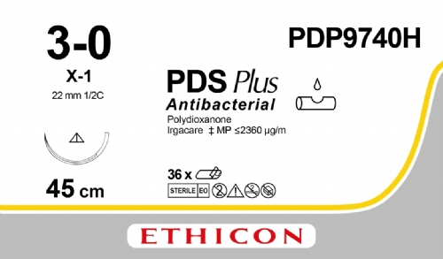 PDS Plus Antibacterial (polydioxanone) Suture<br/>Size: PDS PLUS<br/>Colour: 3-0<br/>Style: cutting
