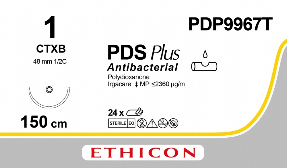 PDS Plus Antibacterial (polydioxanone) Suture<br/>Size: PDS PLUS<br/>Colour: 1<br/>Style: non cutting