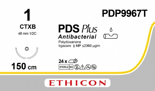 PDS Plus Antibacterial (polydioxanone) Suture<br/>Size: PDS PLUS<br/>Colour: 1<br/>Style: non cutting