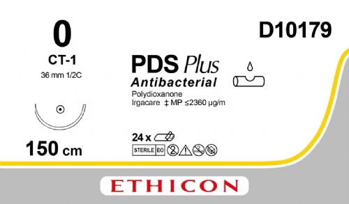 PDS Plus Antibacterial (polydioxanone) Suture<br/>Size: PDS PLUS<br/>Colour: 0<br/>Style: non cutting