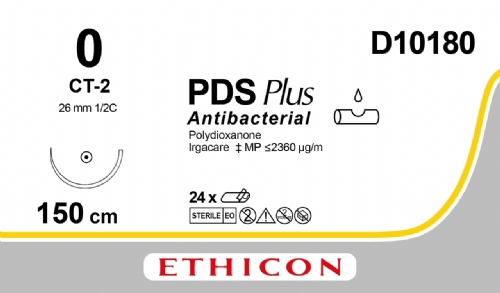 PDS Plus Antibacterial (polydioxanone) Suture<br/>Size: PDS PLUS<br/>Colour: 0<br/>Style: non cutting