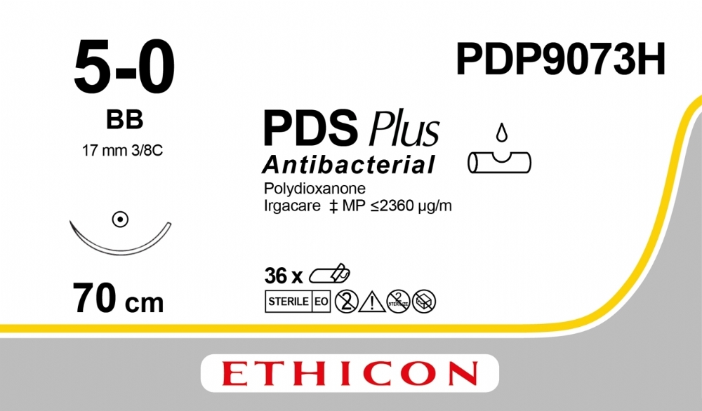 PDS Plus Antibacterial (polydioxanone) Suture<br/>Size: PDS PLUS<br/>Colour: 5-0<br/>Style: non cutting