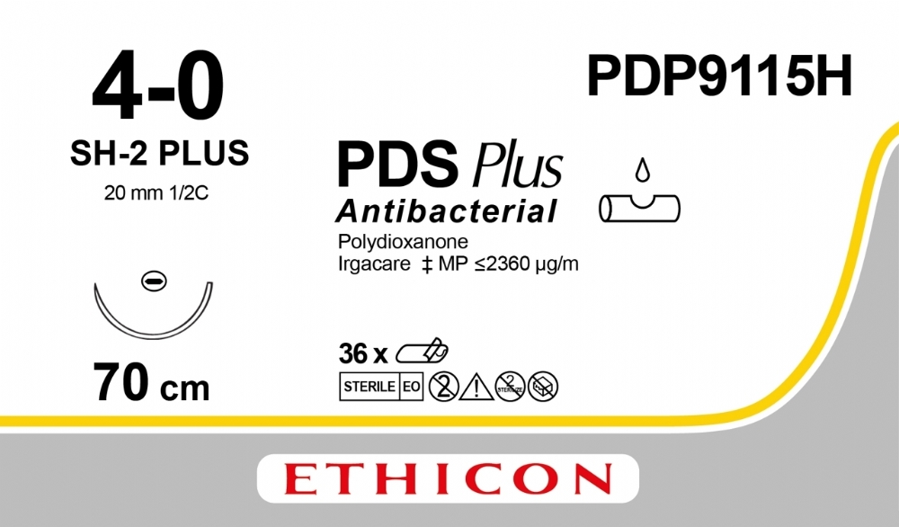PDS Plus Antibacterial (polydioxanone) Suture<br/>Size: PDS PLUS<br/>Colour: 4-0<br/>Style: non cutting