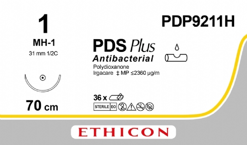 PDS Plus Antibacterial (polydioxanone) Suture<br/>Size: PDS PLUS<br/>Colour: 1<br/>Style: non cutting