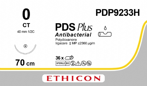 PDS Plus Antibacterial (polydioxanone) Suture<br/>Size: PDS PLUS<br/>Colour: 0<br/>Style: non cutting