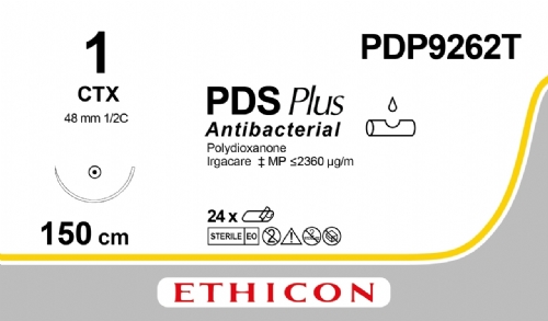 PDS Plus Antibacterial (polydioxanone) Suture<br/>Size: PDS PLUS<br/>Colour: 1<br/>Style: non cutting