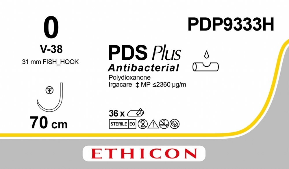 PDS Plus Antibacterial (polydioxanone) Suture<br/>Size: PDS PLUS<br/>Colour: 0<br/>Style: non cutting