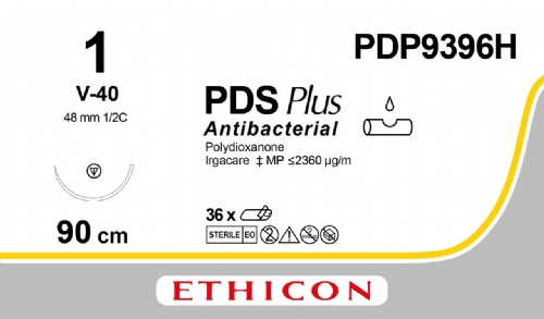 PDS Plus Antibacterial (polydioxanone) Suture<br/>Size: PDS PLUS<br/>Colour: 1<br/>Style: non cutting<br/>Size: PDS PLUS<br/>Colour: 1<br/>Style: non cutting<br/>Size: PDS PLUS<br/>Colour: 1<br/>Style: non cutting