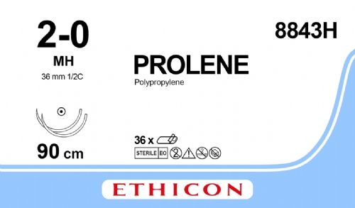 PROLENE Polypropylene Suture<br/>Size: PROLENE<br/>Colour: 2-0<br/>Style: non cutting